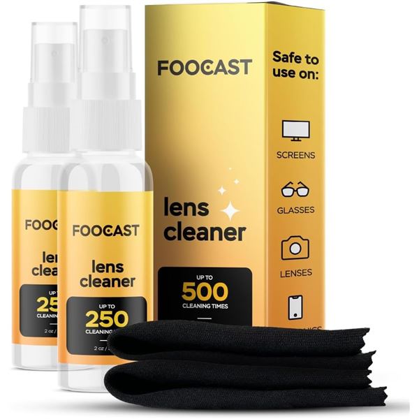 NEW FOCAST LENS CLEANER KIT - 2 X 118ML BOTTLES