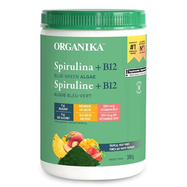 NEW ORGANIKA SPIRULINA + B12 BLUE-GREEN ALGAE