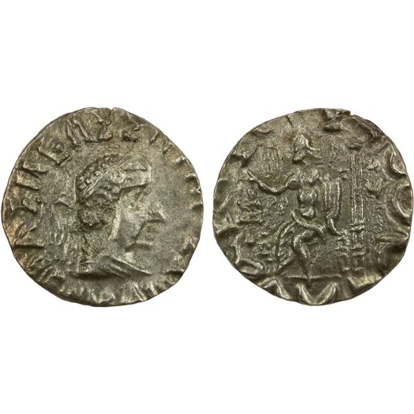 BACTRIA: Hermaios, ca. 90-70 BC, AR drachm (1.96g), Kapisa, VF