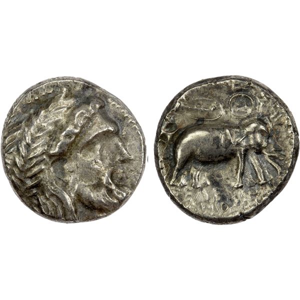 SELEUKID KINGDOM: Seleukos I Soter & Antiochos I Soter, 294-281 BC, AR drachm (3.26g), Aï Khanoum, 2