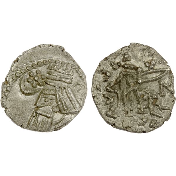 PARTHIAN KINGDOM: Artabanos II, 10-38 AD, AR drachm (3.48g), Nisa, EF