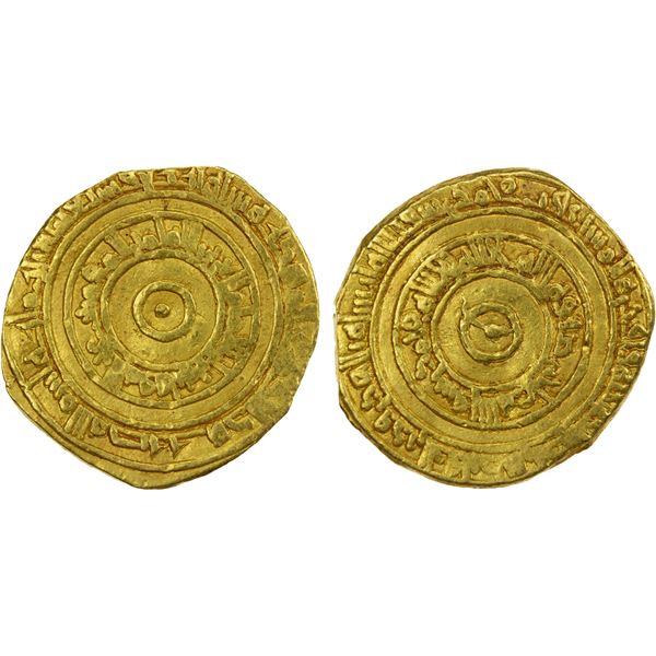 FATIMID: al-'Aziz, 975-996, AV dinar (4.09g), al-Mahdiya, AH374, Fine