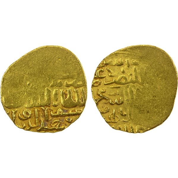 BURJI MAMLUK: Barquq, 1382-1389 & 1390-1399, AV dinar (8.57g), Dimashq, DM, VF-EF