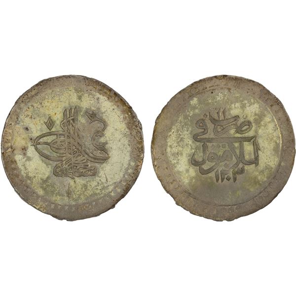 TURKEY: Selim III, 1789-1807, AR kurush (12.59g), Islambul, AH1203 year 11, AU