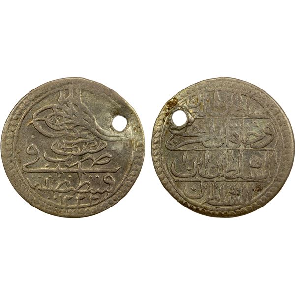 TURKEY: Mustafa IV, 1807-1808, AR 10 para (2.81g), Kostantiniye, AH1222 year 1, VF