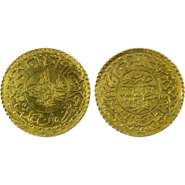 TURKEY: Mahmud II, 1808-1839, AR new adli altin (1.62g), Kostantiniye, AH1223 year 19, Unc
