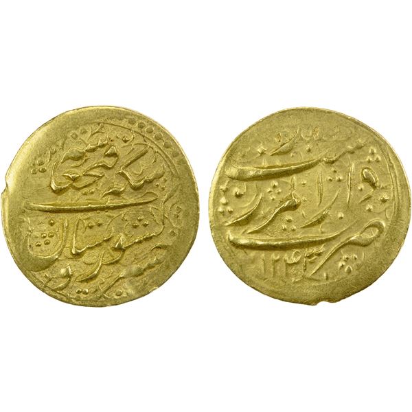 QAJAR: Fath 'Ali Shah, 1797-1834, AV keshvarsetan (3.43g), Rasht, AH1243 (sic), EF
