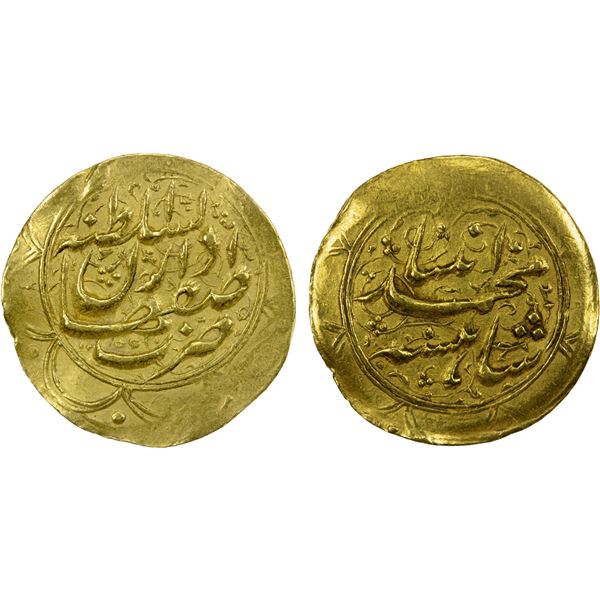 QAJAR: Muhammad Shah, 1837-1848, AV toman (3.46g), Isfahan, AH1255, VF-EF