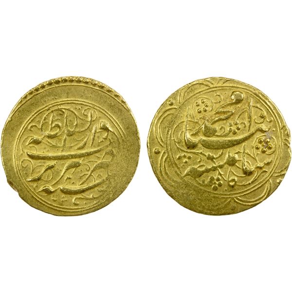 QAJAR: Muhammad Shah, 1837-1848, AV toman (3.43g), Tabriz, AH1255, VF