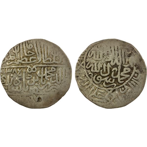 MUGHAL: Babur, 1500/2nd reign, AR shahrukhi (4.63g) (Agra), AH938, F-VF