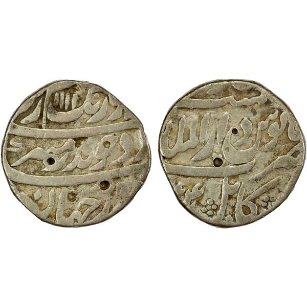 MUGHAL: Aurangzeb, 1658-1707, AR rupee (10.72g), Kabul, AH1112 year 44, VG-F