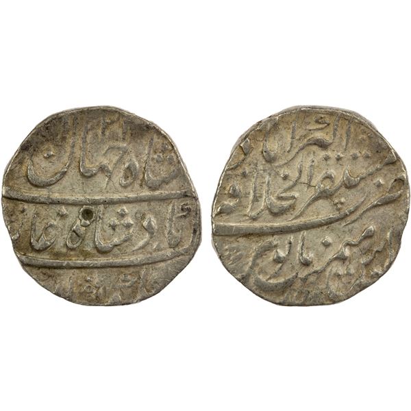MUGHAL: Shah Jahan II, 1719, AR rupee (11.36g), Akbarabad, AH1131 year one, F-VF