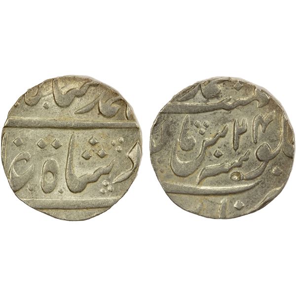MUGHAL: Muhammad Shah, 1719-1748, AR rupee (11.38g), Muhammadabad Banaras, year 24, AU