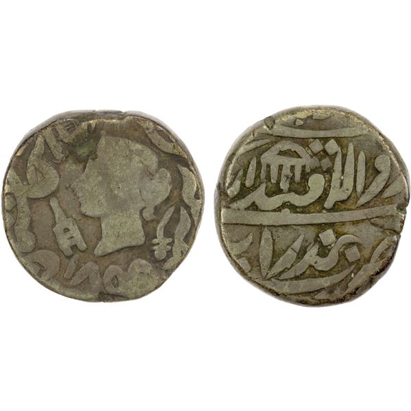 BINDRABAN: Victoria, Queen, 1837-1876, AR portrait rupee (10.41g), Bindraban, 1859, Fine