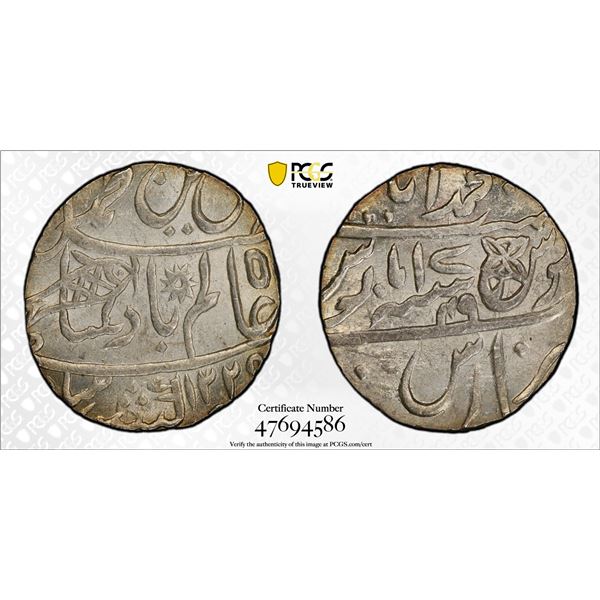 BENGAL PRESIDENCY: AR rupee (11.36g), Muhammadabad Benares, AH1229 year 17/49, PCGS MS64