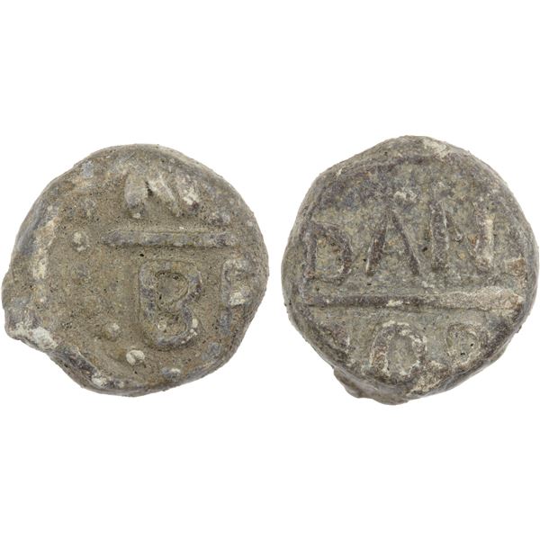 DANISH INDIA: Christian IV, 1588-1648, lead cash (4.61g), Tranquebar, ND, VF