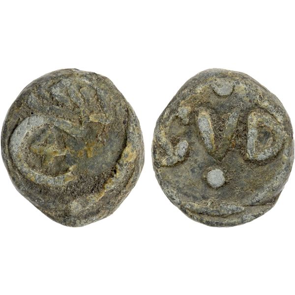 DANISH INDIA: Christian IV, 1588-1648, lead cash (3.97g), Tranquebar, ND, F-VF