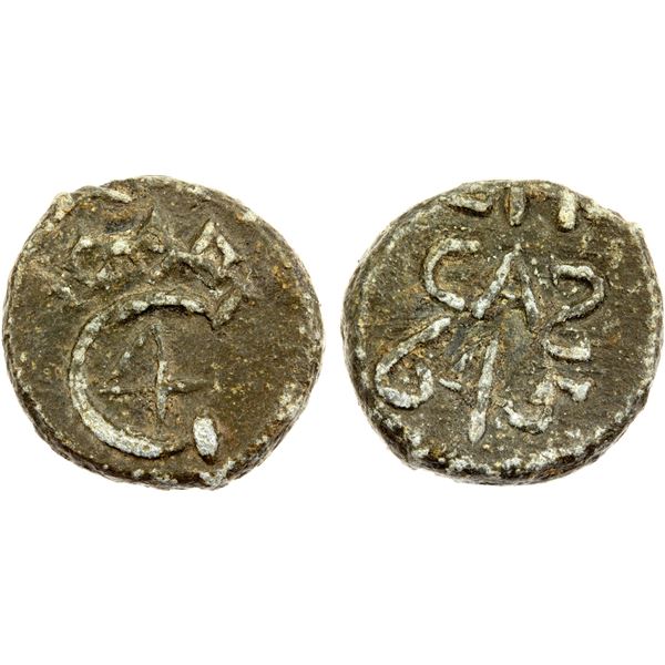 DANISH INDIA: Christian IV, 1588-1648, lead cash (3.71g), Tranquebar, 1645, EF
