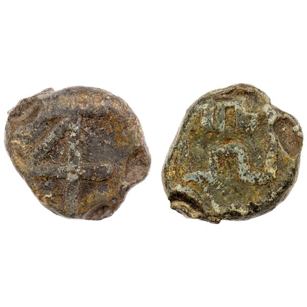 DANISH INDIA: Christian IV, 1588-1648, lead cash, Tranquebar, ND, VG-F