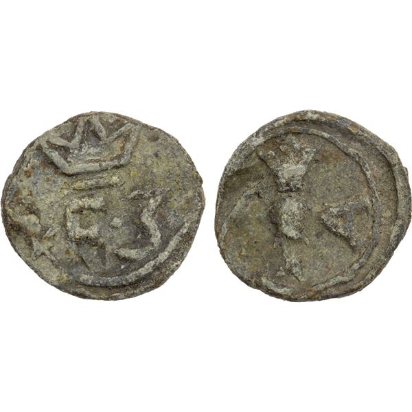 DANISH INDIA: Frederick III, 1648-1670, lead cash (2.91g), Tranquebar, ND, F-VF