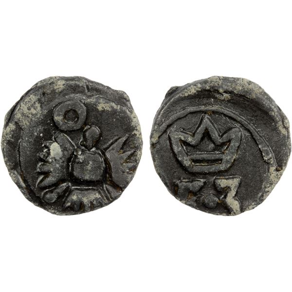 DANISH INDIA: Frederick III, 1648-1670, lead cash (2.15g), Tranquebar, ND, EF