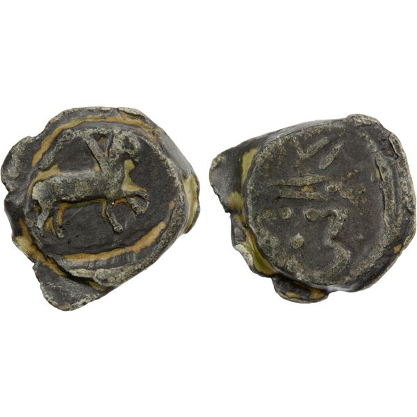 DANISH INDIA: Frederick III, 1648-1670, lead cash (3.98g), Tranquebar, ND, VF