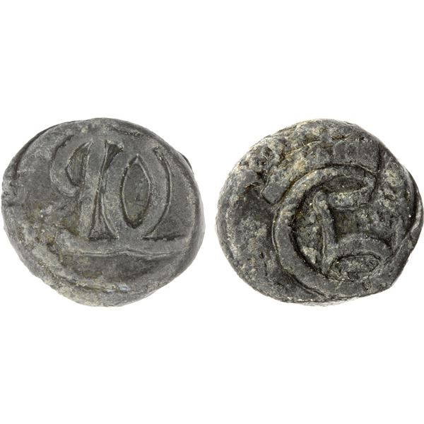 DANISH INDIA: Christian V, 1670-1699, lead cash (2.61g), Tranquebar, ND, VF