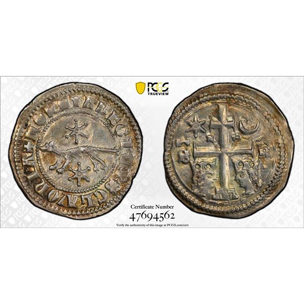 CROATIA (SLAVONIA): Stephen V, 1270-1272, AR denier, Zagreb Mint, PCGS MS62