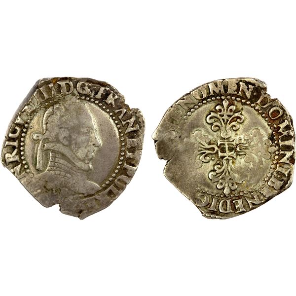 FRANCE: Henri III, 1574-1589, AR franc d'argent (13.70g), ND (1575-86), F-VF