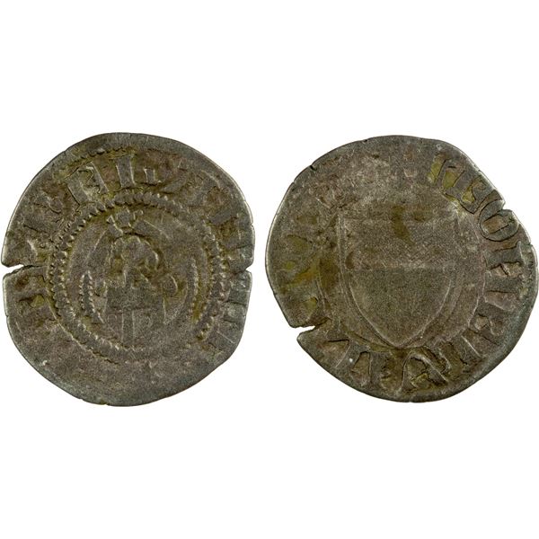 FERRARA: Leonello, 1441-1450, AR quattrino, Fine
