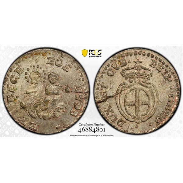 GENOA: Republic, BI 8 denari, 1793, PCGS MS63