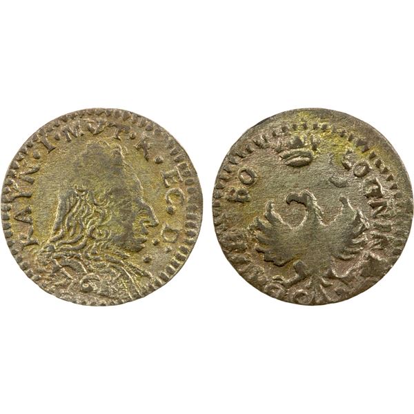 MODENA: Rinaldo d'Este, 1706-1737, AR muraiola ca 2 bolognini, 1716, EF