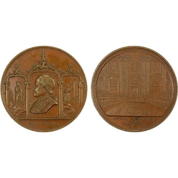PAPAL STATES: AE medal, 1870, EF
