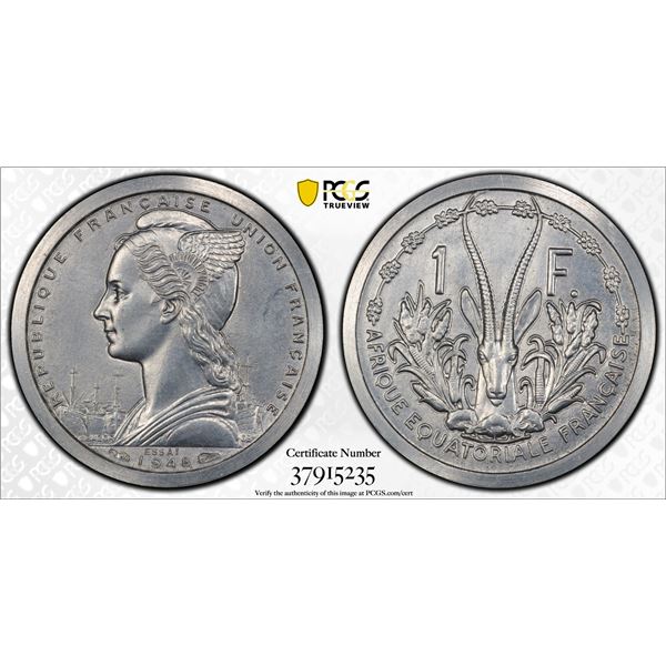 FRENCH EQUATORIAL AFRICA: French Colony, franc, 1948, PCGS Specimen 64