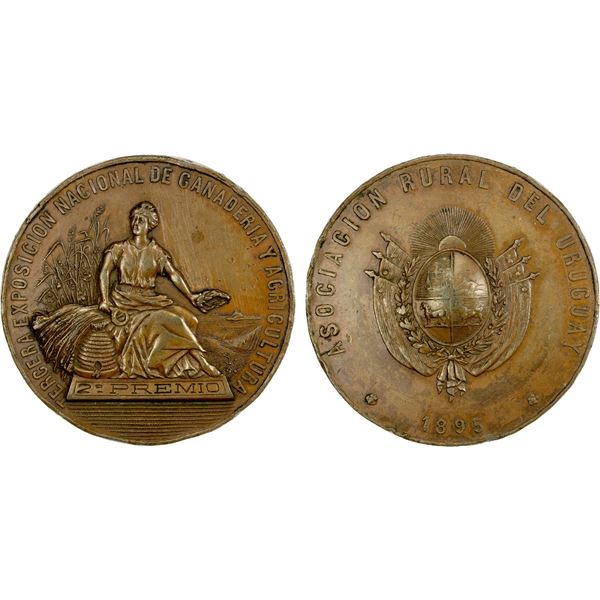 URUGUAY: AE medal, 1895, VF-EF