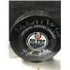 Image 1 : LEON DRAISAITL SIGNED AND INSCRIBED OILERS HOCKEY PUCK (FANATICS COA)