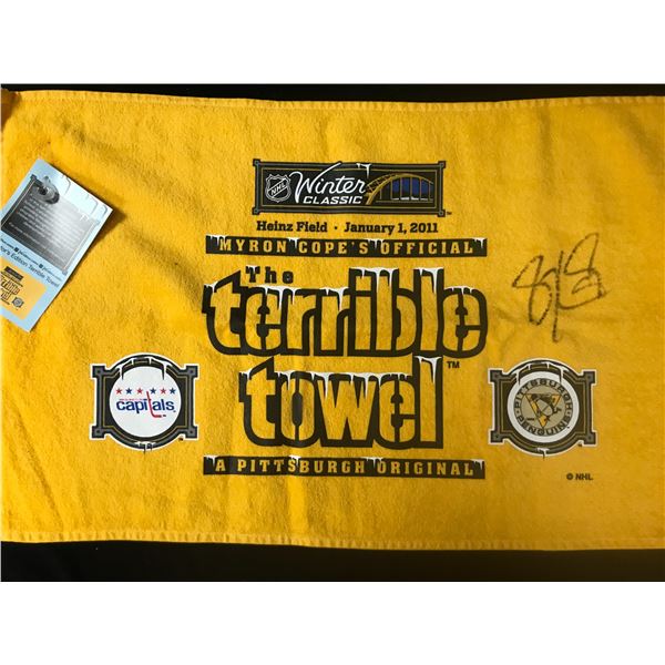 SIDNEY CROSBY SIGNED TERRIBLE TOWEL WINTER CLASSIC (PRO CERT COA)