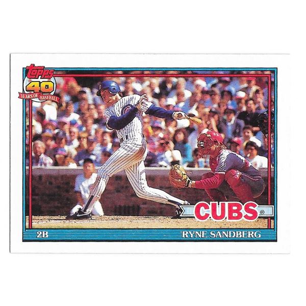 1991 Topps Ryne Sandberg Card #740 Topps 40 Years of Baseball Anniversary Set