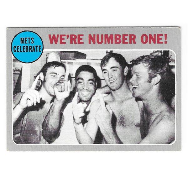 1970 Topps New York Mets Celebrate "We're Number One" Card #198