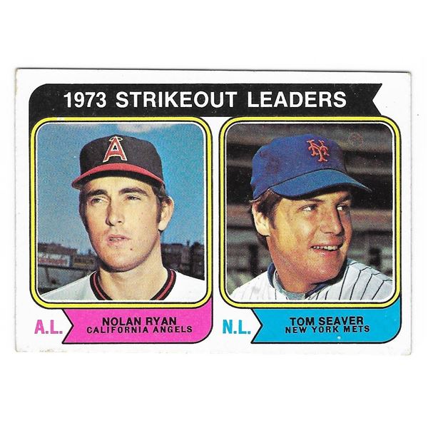 1974 Topps Nolan Ryan & Tom Seaver 1973 Strikeout Leaders Card #207