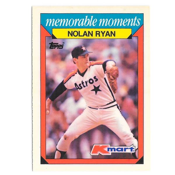Nolan Ryan 1988 Topps Kmart Memorable Moments Card #23
