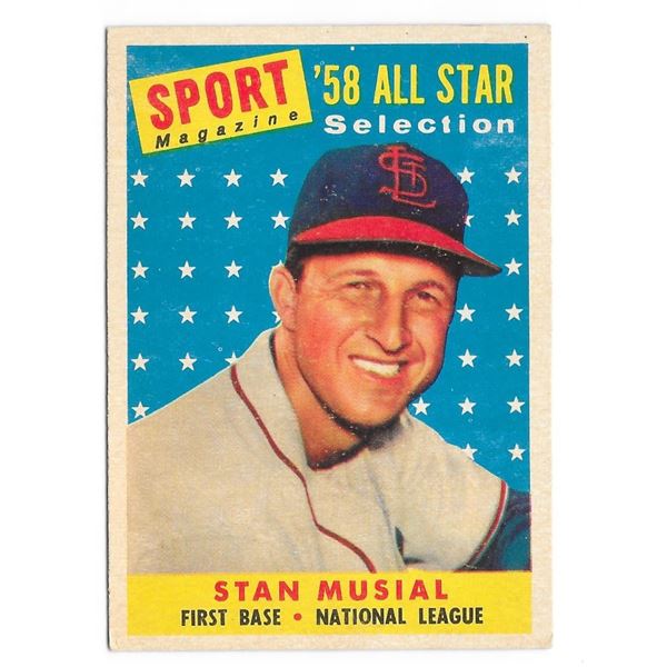 1958 Topps Stan Musial Sport Magazine '58 All-Star Selection Card #476