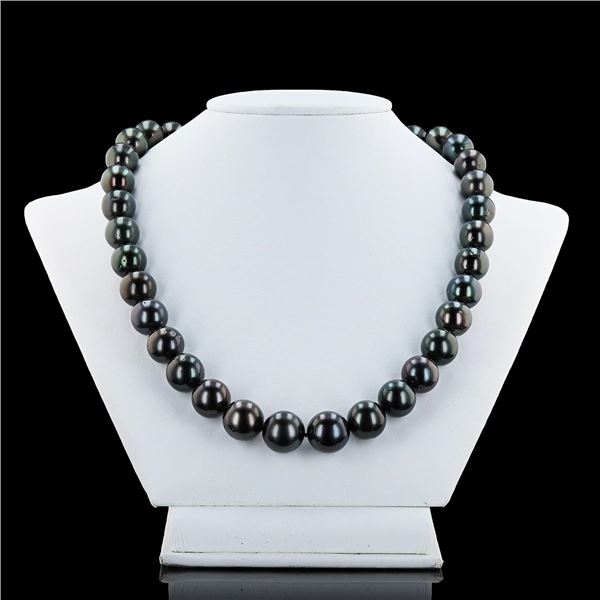 11mm to 14mm Tahitian Pearl Necklace with 14K White Gold Clasp