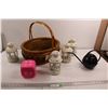 Image 1 : Wicker Basket, (4) Lanterns, Misc.