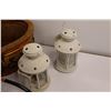 Image 5 : Wicker Basket, (4) Lanterns, Misc.