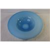 Image 5 : Blue & White Blown Glass Bowl/Dish (14" across)