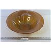 Image 1 : Large Amber Glass Bowl w/White Swirls (14 1/2" across)