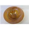 Image 3 : Large Amber Glass Bowl w/White Swirls (14 1/2" across)
