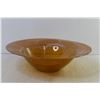 Image 4 : Large Amber Glass Bowl w/White Swirls (14 1/2" across)