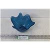Image 1 : Blue Glass Dish w/White Swirls